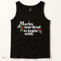 Marley Was Dead To Begin With Charles Dickens Christmas Tank Top thumb 2