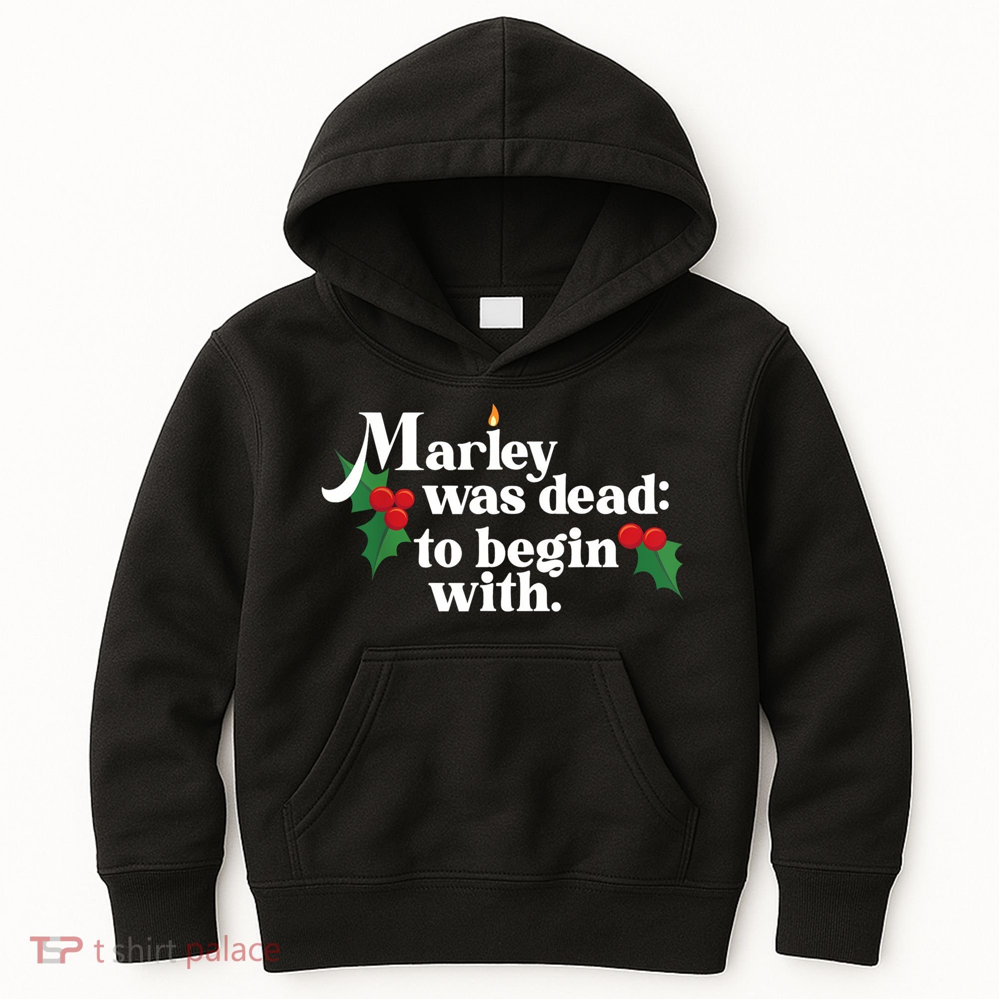 Marley Was Dead To Begin With Charles Dickens Christmas Kids Hoodie