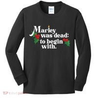 Marley Was Dead To Begin With Charles Dickens Christmas Kids Long Sleeve Shirt thumb 0