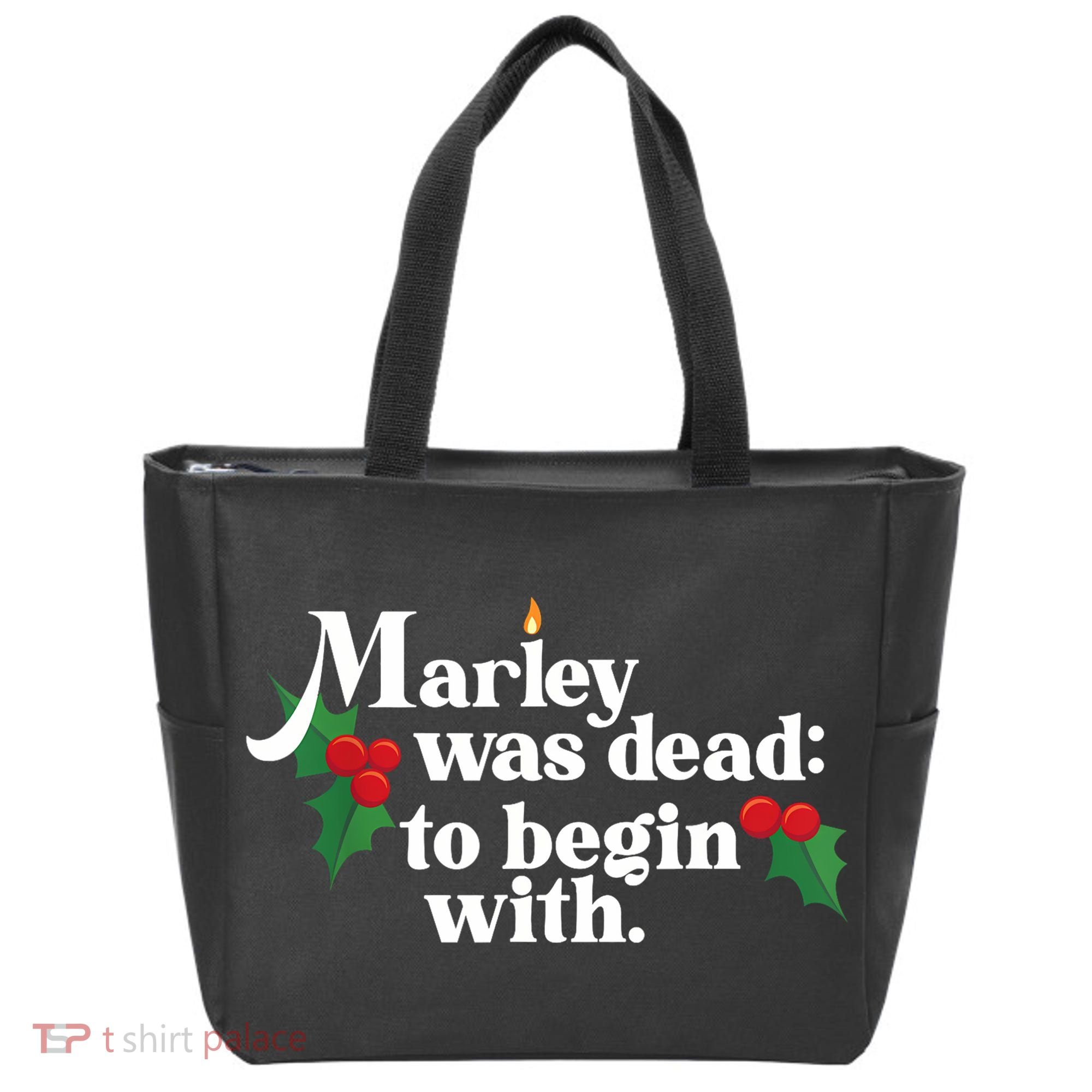 Marley Was Dead To Begin With Charles Dickens Christmas Tote Bag
