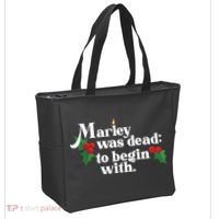 Marley Was Dead To Begin With Charles Dickens Christmas Tote Bag thumb 2
