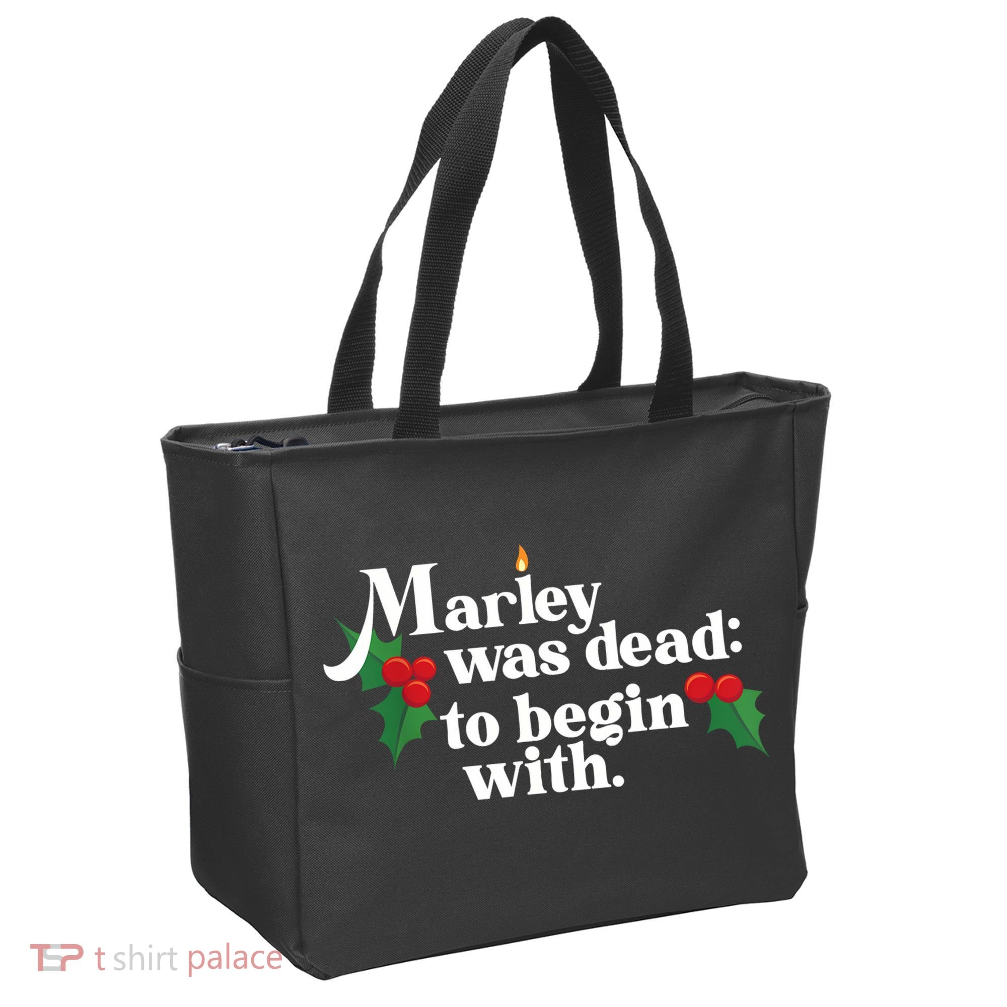 Marley Was Dead To Begin With Charles Dickens Christmas Tote Bag