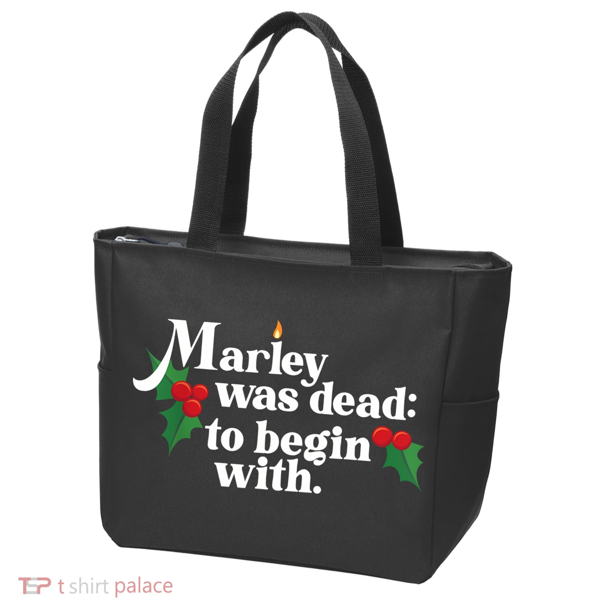 Marley Was Dead To Begin With Charles Dickens Christmas Tote Bag