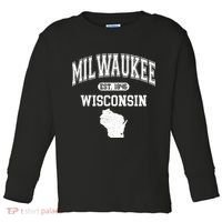 Milwaukee Wisconsin Est 1846 Varsity Toddler Long Sleeve Shirt thumb 0