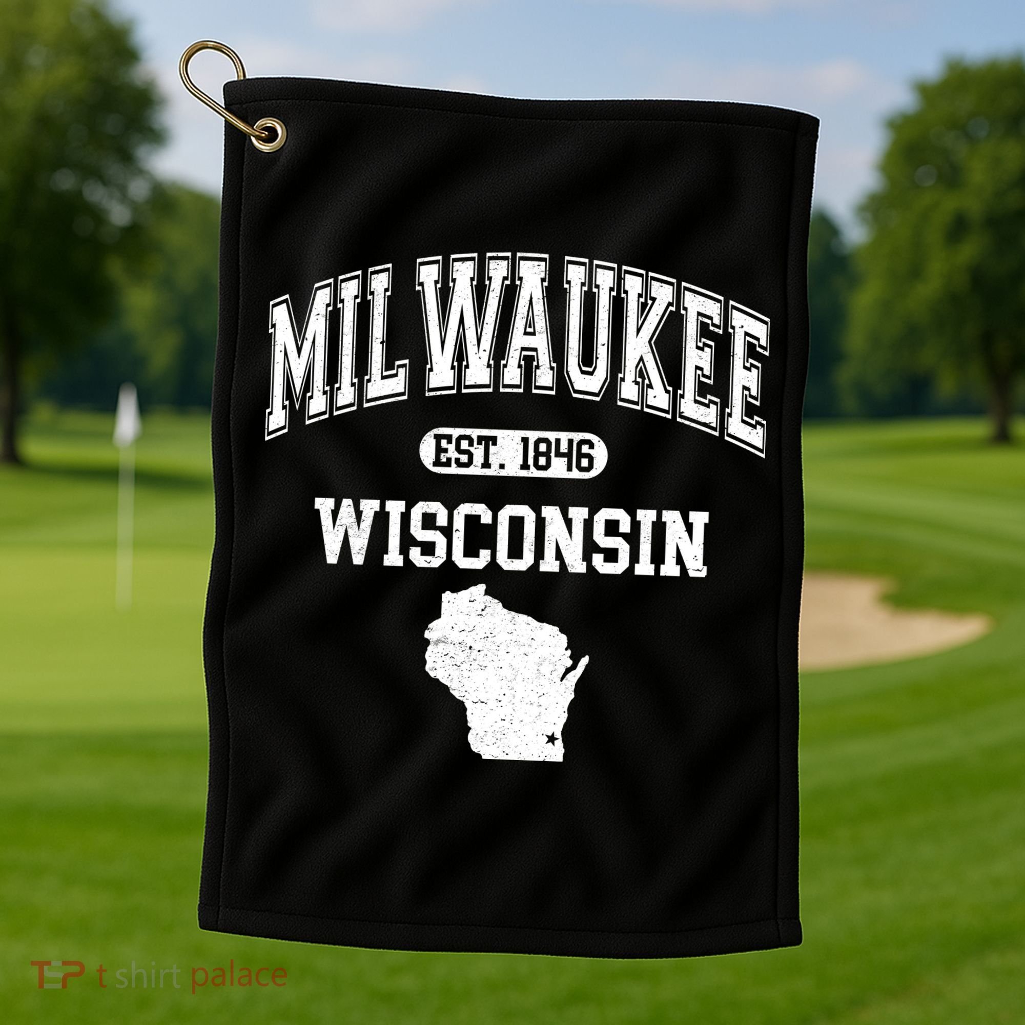 Milwaukee Wisconsin Est 1846 Varsity Golf Towel