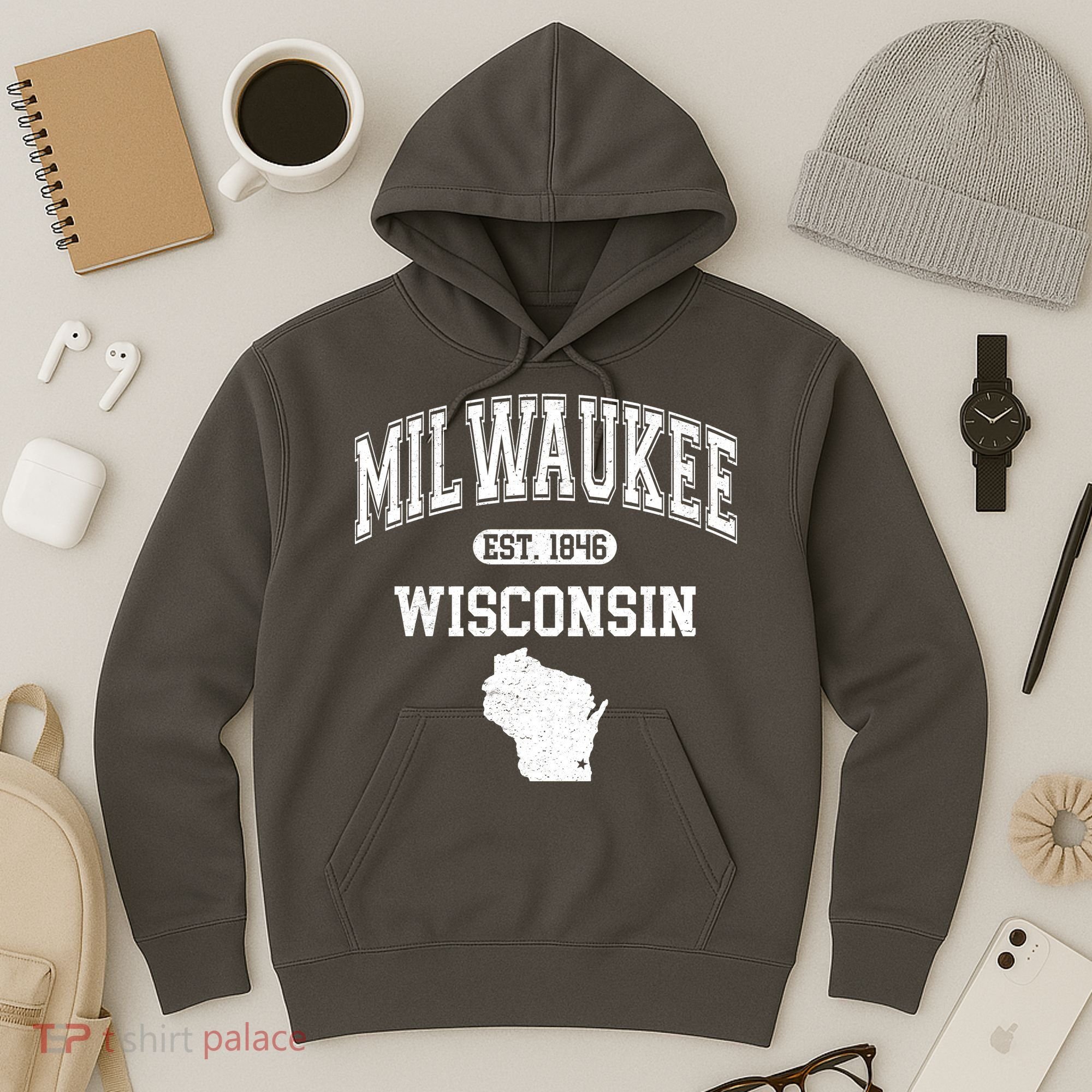 Milwaukee Wisconsin Est 1846 Varsity Hoodie