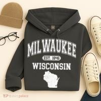 Milwaukee Wisconsin Est 1846 Varsity Hoodie thumb 4