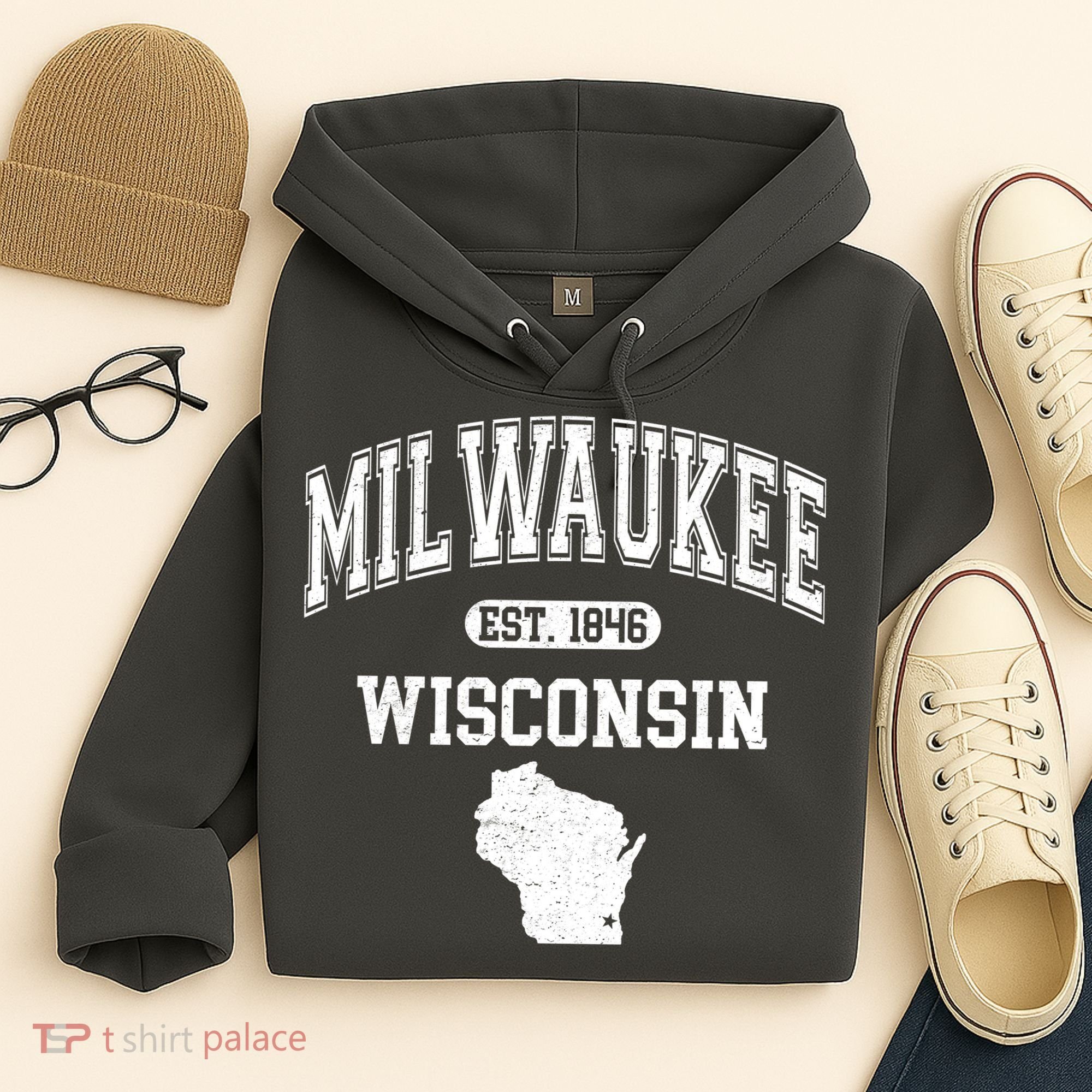 Milwaukee Wisconsin Est 1846 Varsity Hoodie
