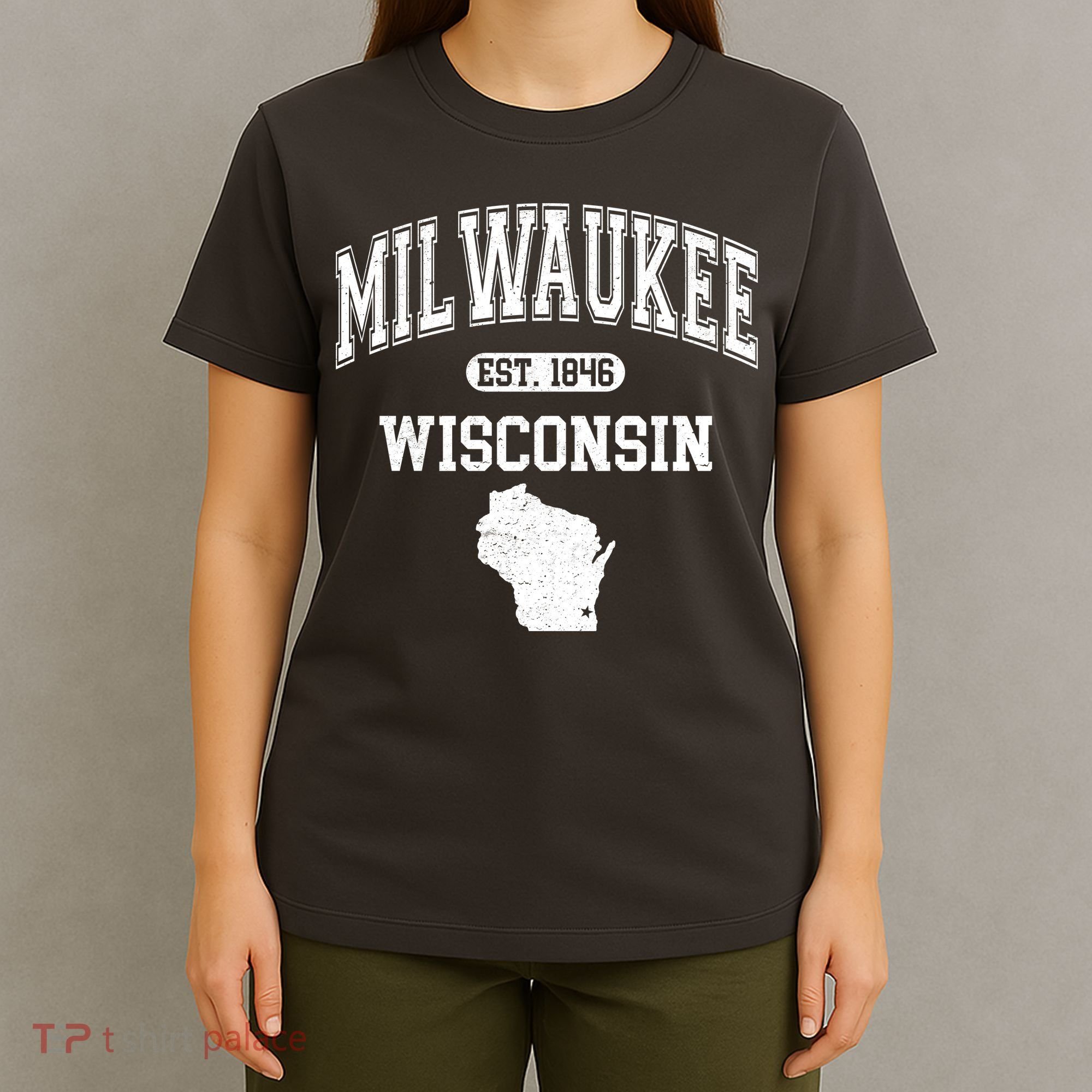 Milwaukee Wisconsin Est 1846 Varsity T-Shirt