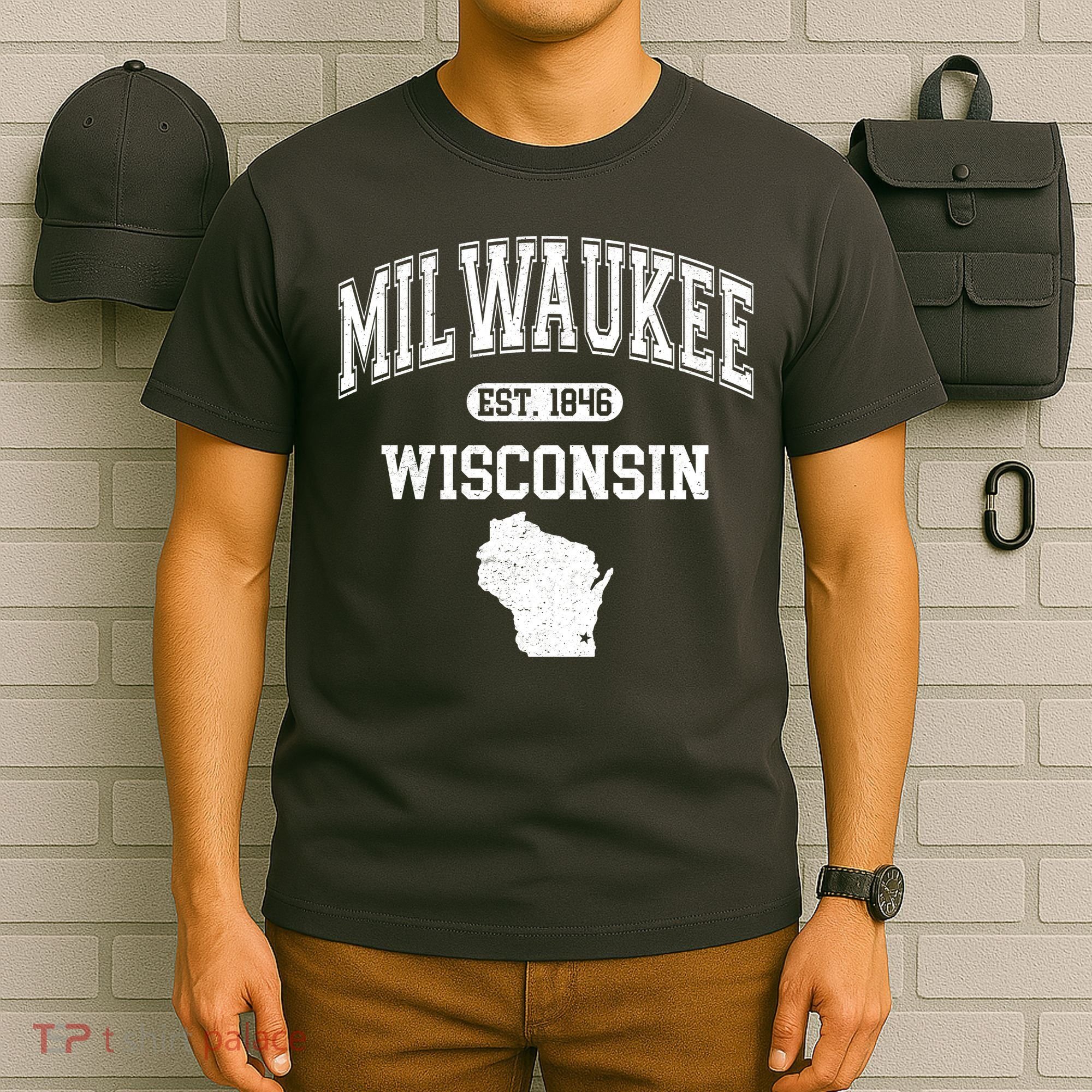 Milwaukee Wisconsin Est 1846 Varsity T-Shirt