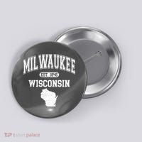 Milwaukee Wisconsin Est 1846 Varsity Button thumb 0