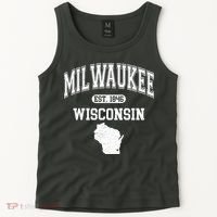 Milwaukee Wisconsin Est 1846 Varsity Tank Top thumb 2