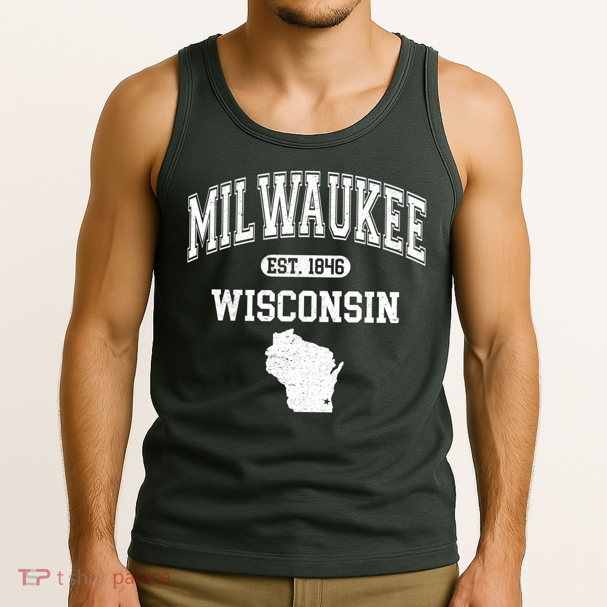 Milwaukee Wisconsin Est 1846 Varsity Tank Top