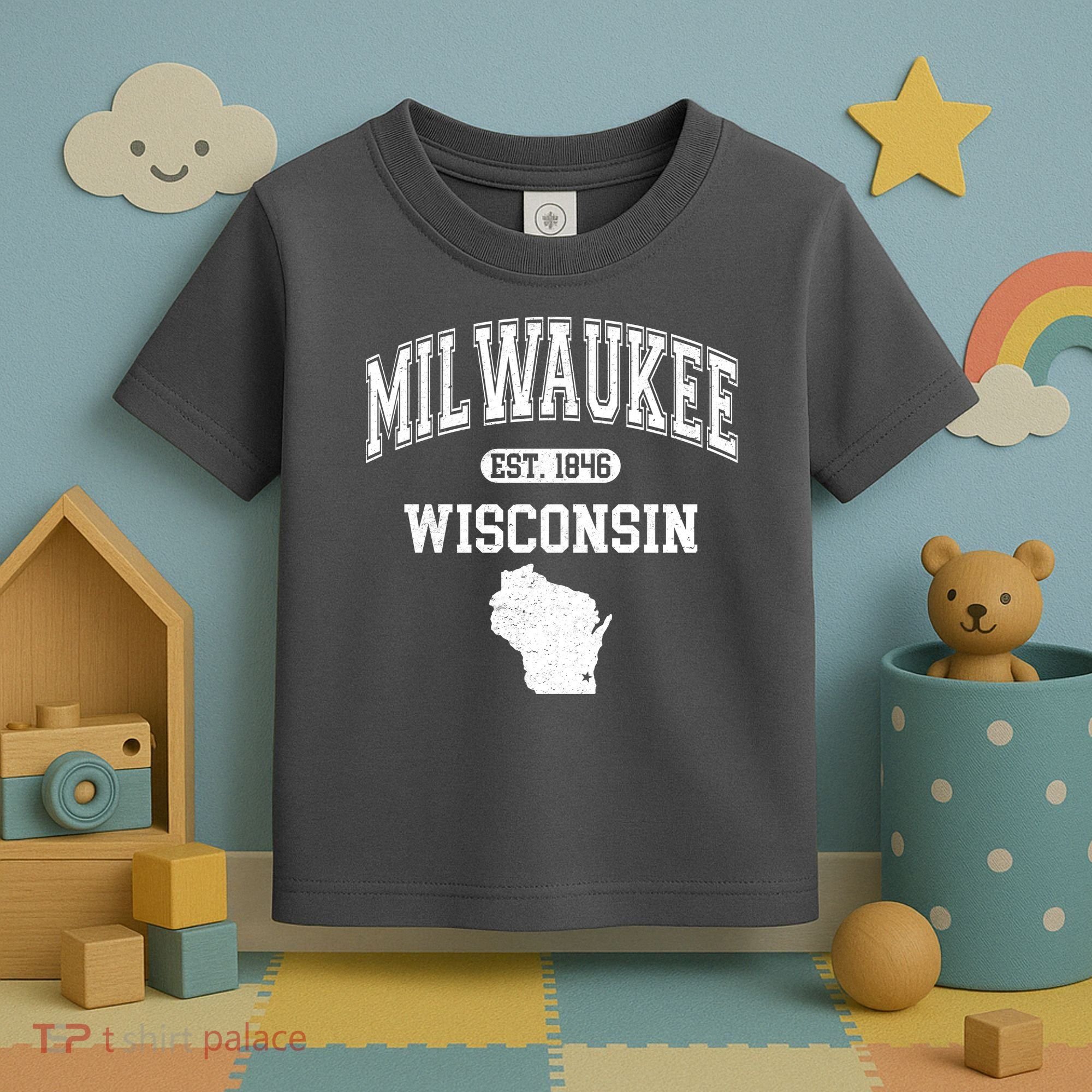 Milwaukee Wisconsin Est 1846 Varsity Toddler T-Shirt