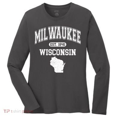 Milwaukee Wisconsin Est 1846 Varsity Women's Long Sleeve Shirt