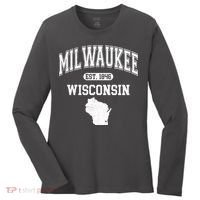 Milwaukee Wisconsin Est 1846 Varsity Women's Long Sleeve Shirt thumb 0
