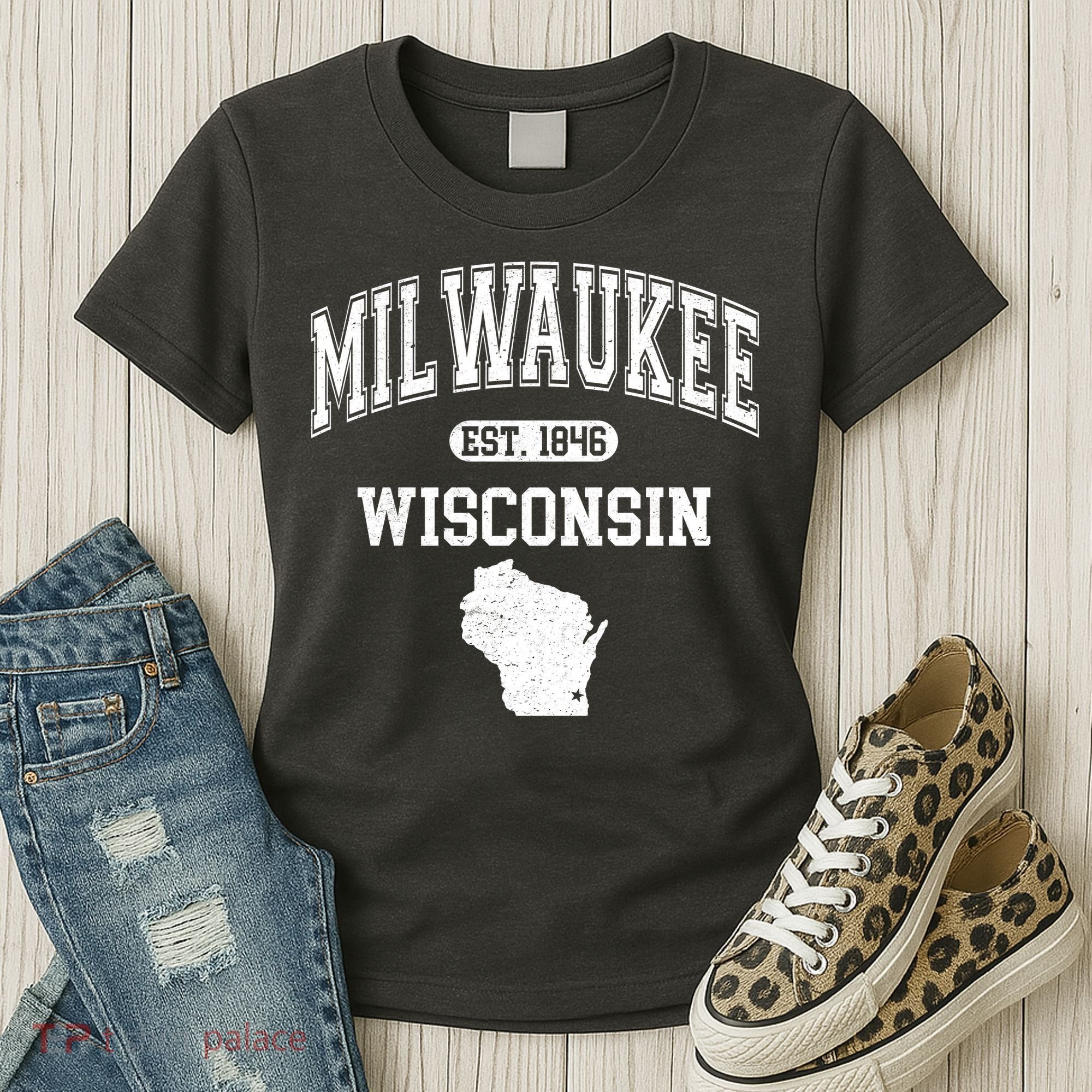 Milwaukee Wisconsin Est 1846 Varsity Women's T-Shirt