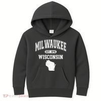 Milwaukee Wisconsin Est 1846 Varsity Kids Hoodie thumb 0