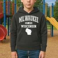 Milwaukee Wisconsin Est 1846 Varsity Kids Hoodie thumb 2