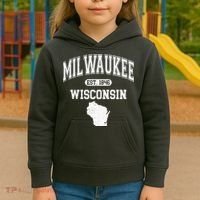 Milwaukee Wisconsin Est 1846 Varsity Kids Hoodie thumb 3