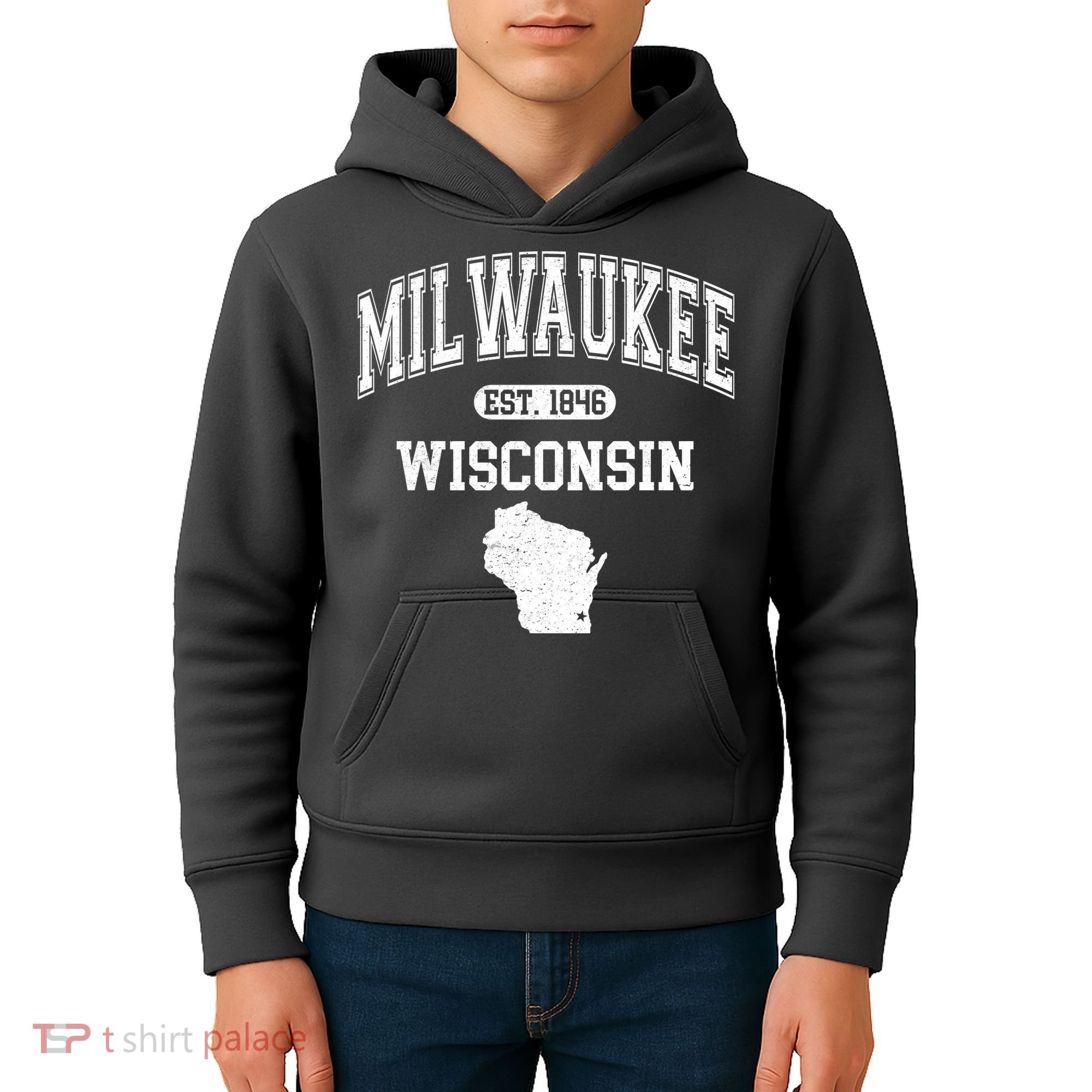 Milwaukee Wisconsin Est 1846 Varsity Kids Hoodie