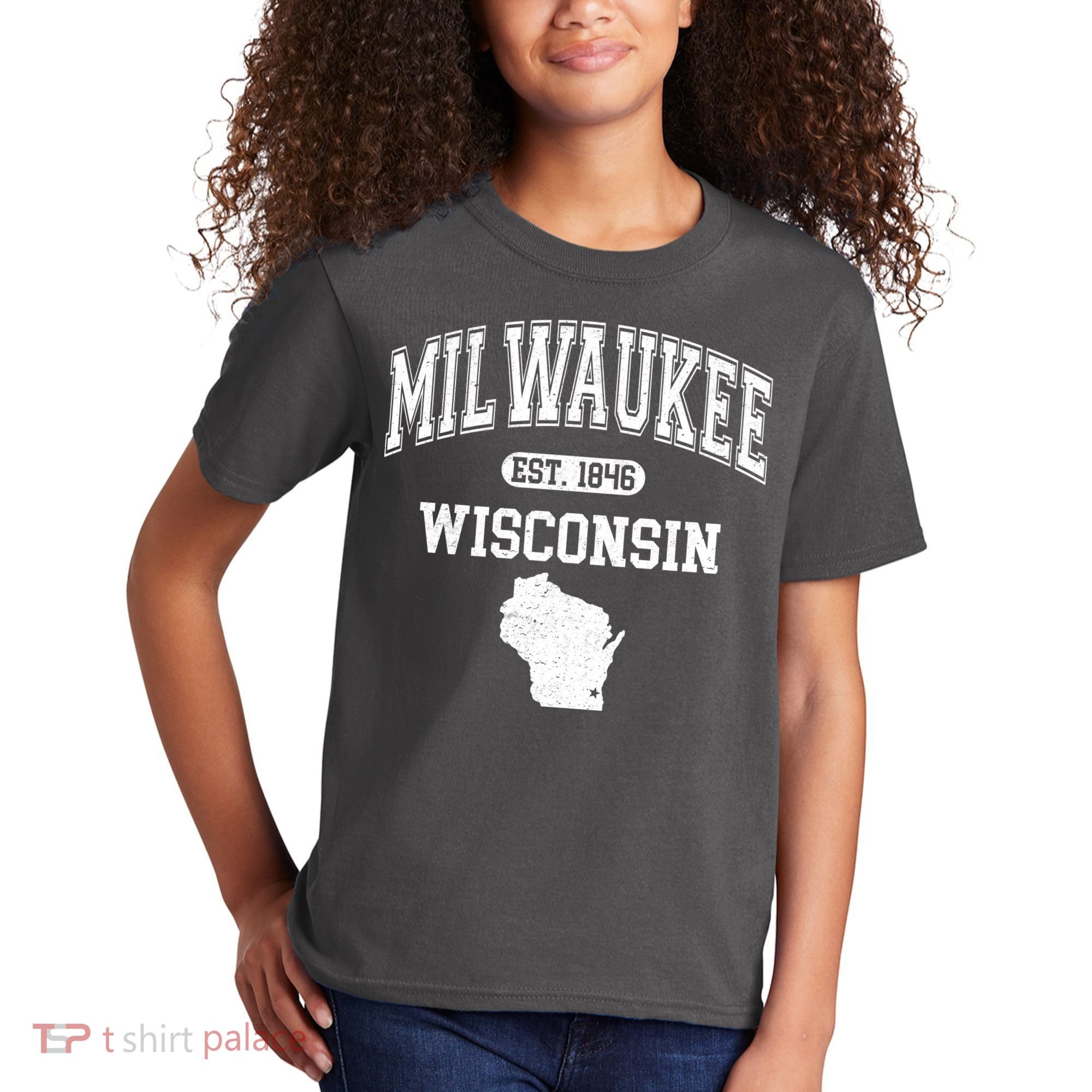 Milwaukee Wisconsin Est 1846 Varsity Kids T-Shirt