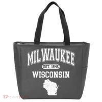 Milwaukee Wisconsin Est 1846 Varsity Tote Bag thumb 0