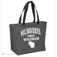 Milwaukee Wisconsin Est 1846 Varsity Tote Bag thumb 2