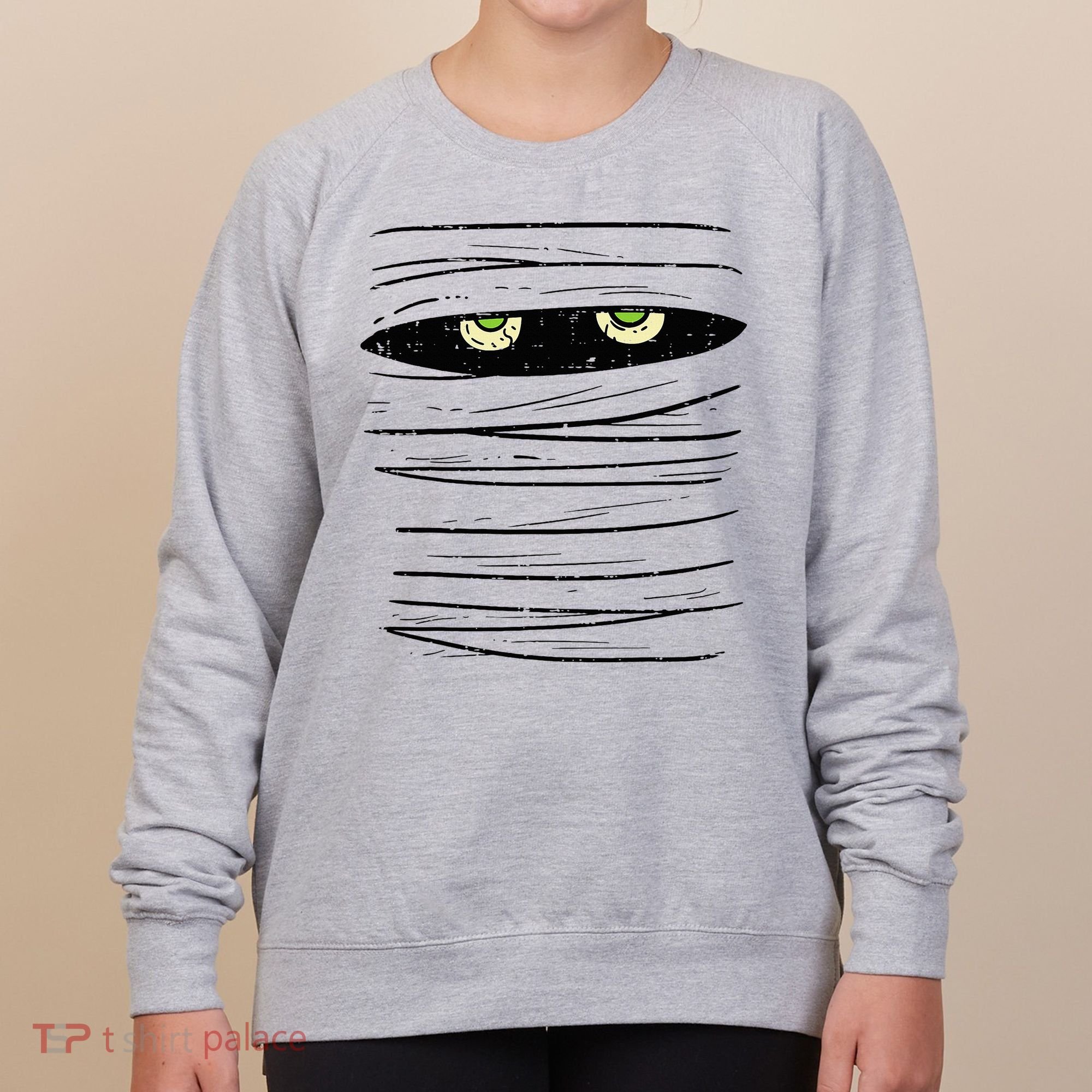 Mummy Wrap Eyes Costume Funny Scary Halloween Women's Sweatshirt