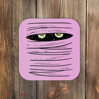 Mummy Wrap Eyes Costume Funny Scary Halloween Coaster