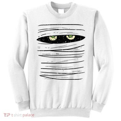 Mummy Wrap Eyes Costume Funny Scary Halloween Sweatshirt