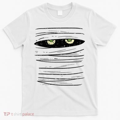 Mummy Wrap Eyes Costume Funny Scary Halloween T-Shirt