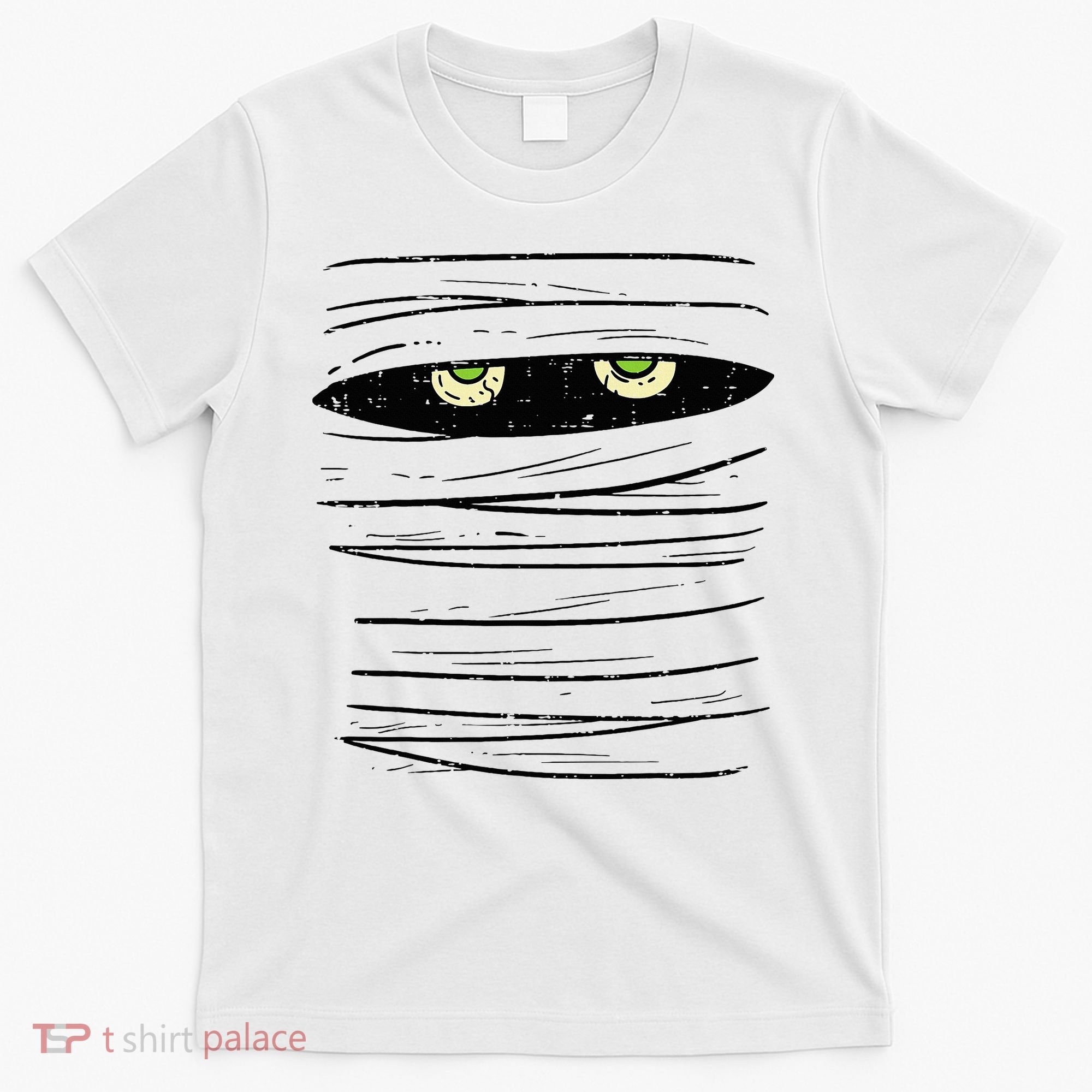 Mummy Wrap Eyes Costume Funny Scary Halloween T-Shirt