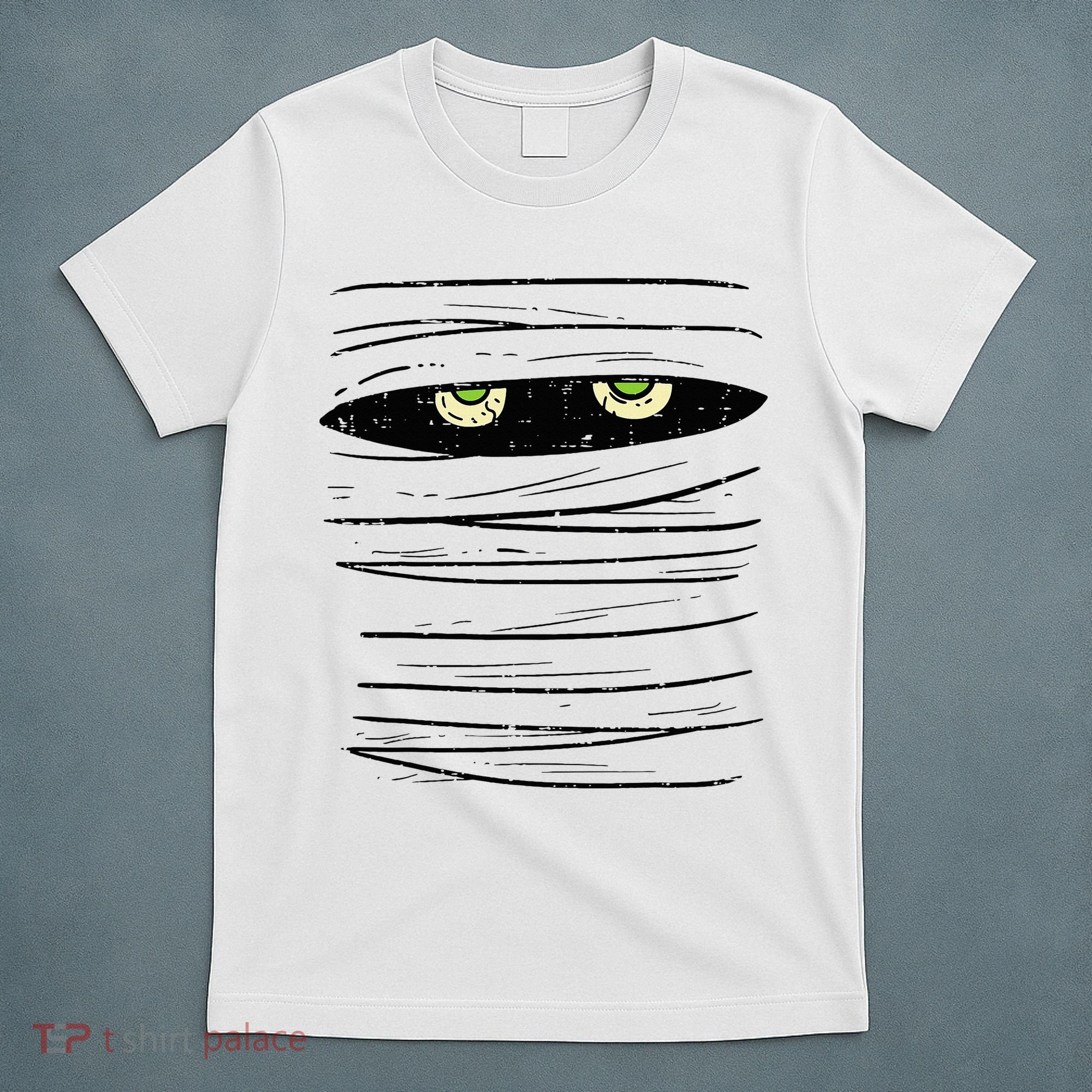 Mummy Wrap Eyes Costume Funny Scary Halloween T-Shirt