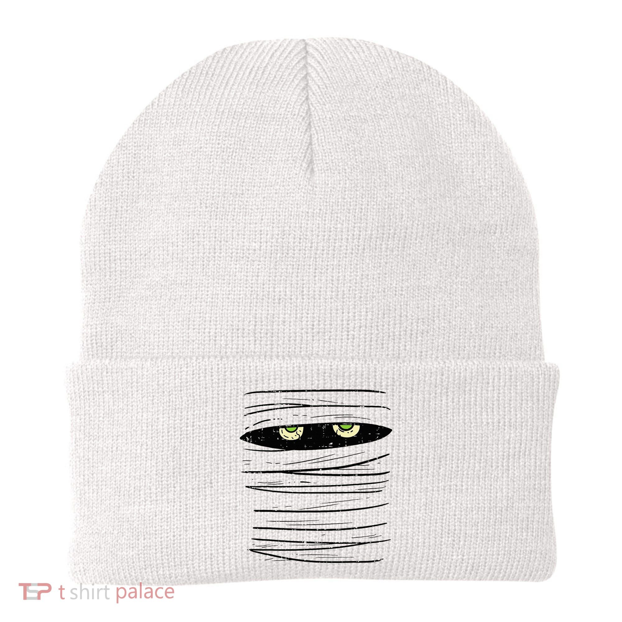 Mummy Wrap Eyes Costume Funny Scary Halloween Beanie