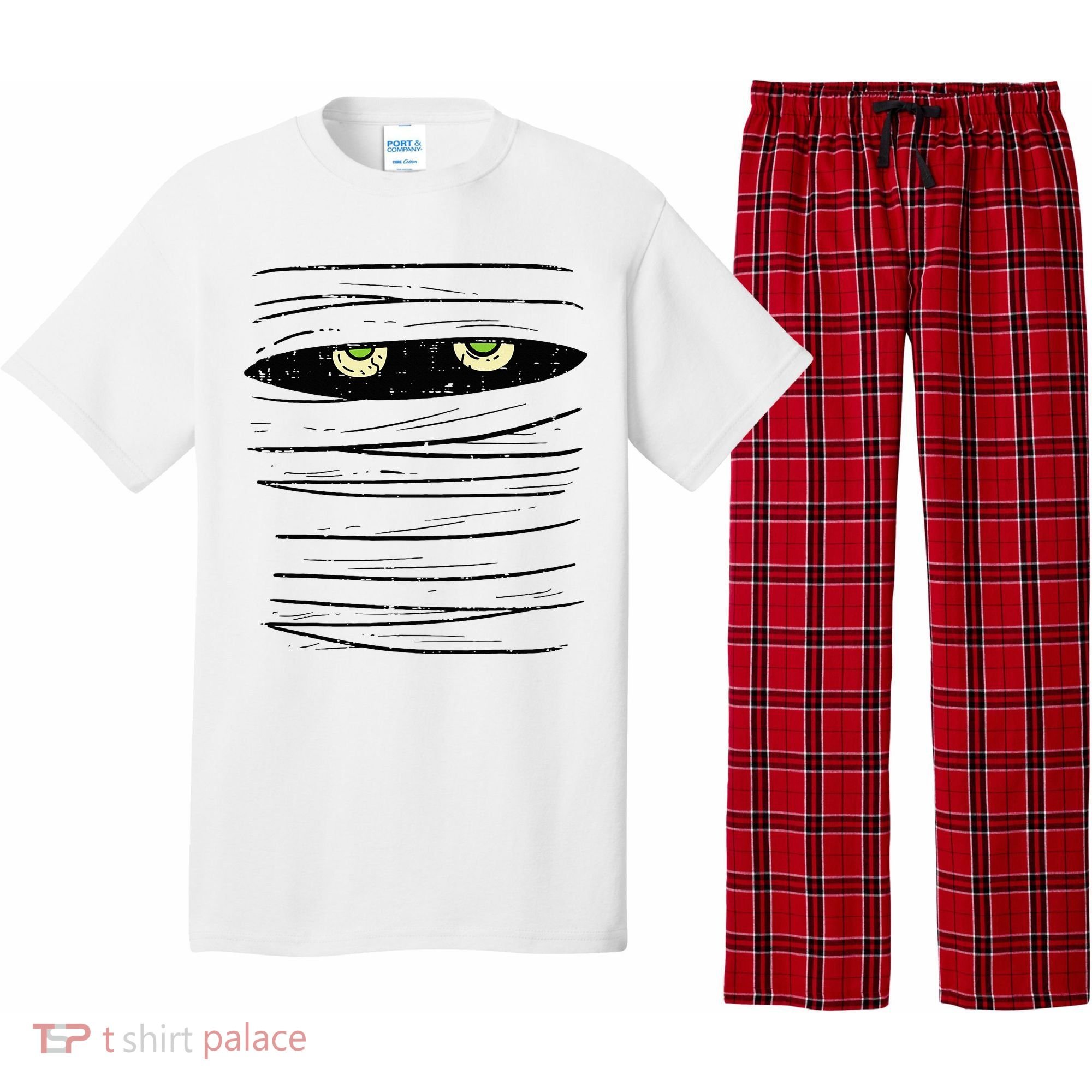 Mummy Wrap Eyes Costume Funny Scary Halloween Pajama Set