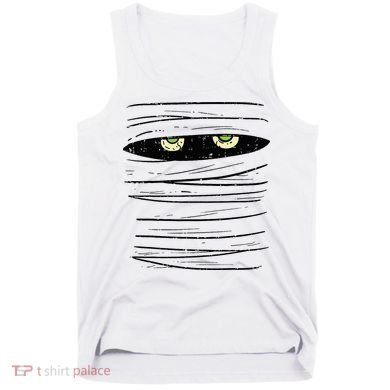Mummy Wrap Eyes Costume Funny Scary Halloween Tank Top