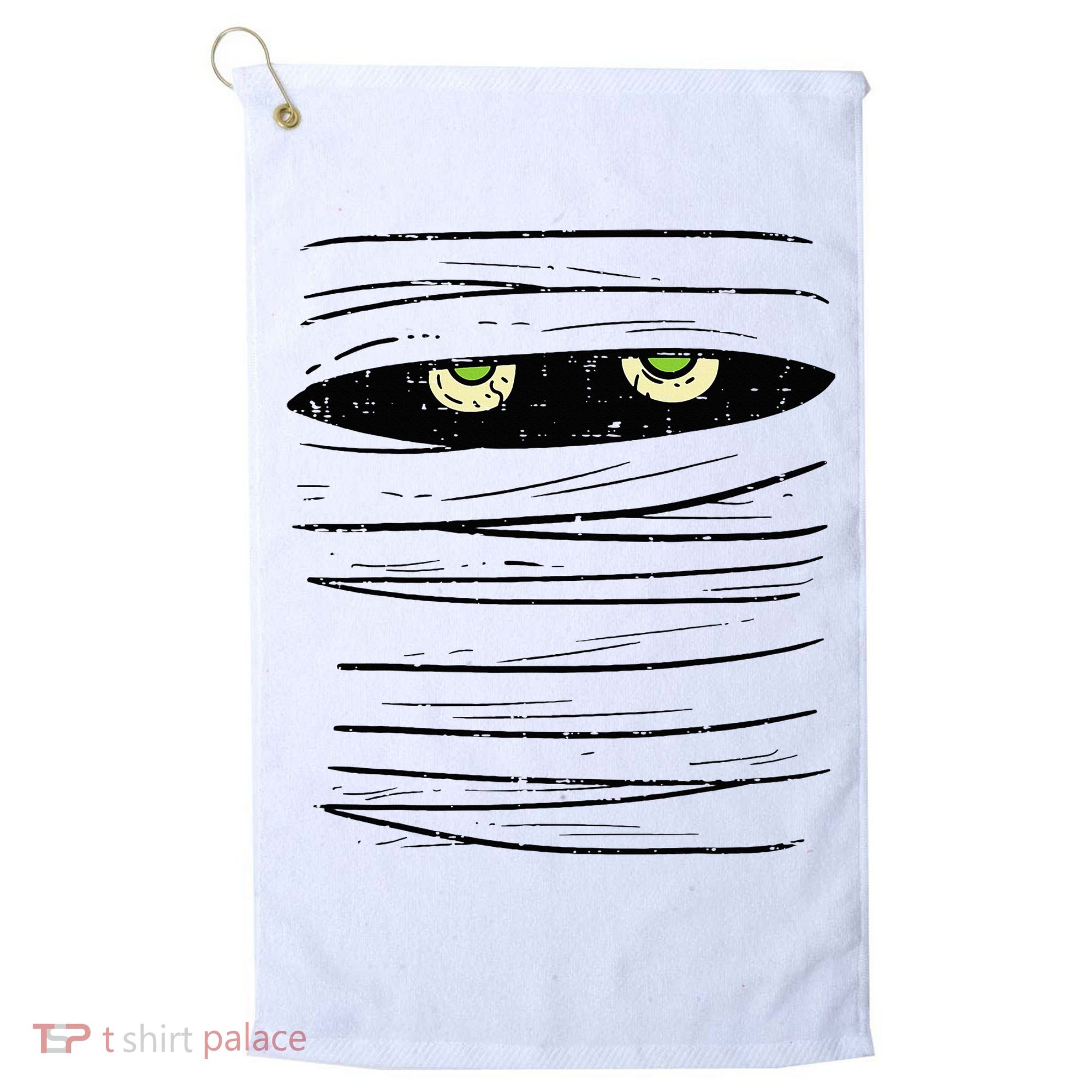 Mummy Wrap Eyes Costume Funny Scary Halloween Golf Towel