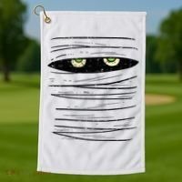 Mummy Wrap Eyes Costume Funny Scary Halloween Golf Towel thumb 1