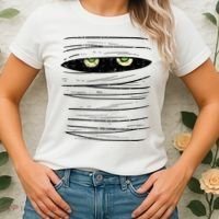 Mummy Wrap Eyes Costume Funny Scary Halloween Women's T-Shirt thumb 2