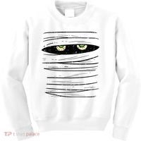Mummy Wrap Eyes Costume Funny Scary Halloween Kids Sweatshirt thumb 0
