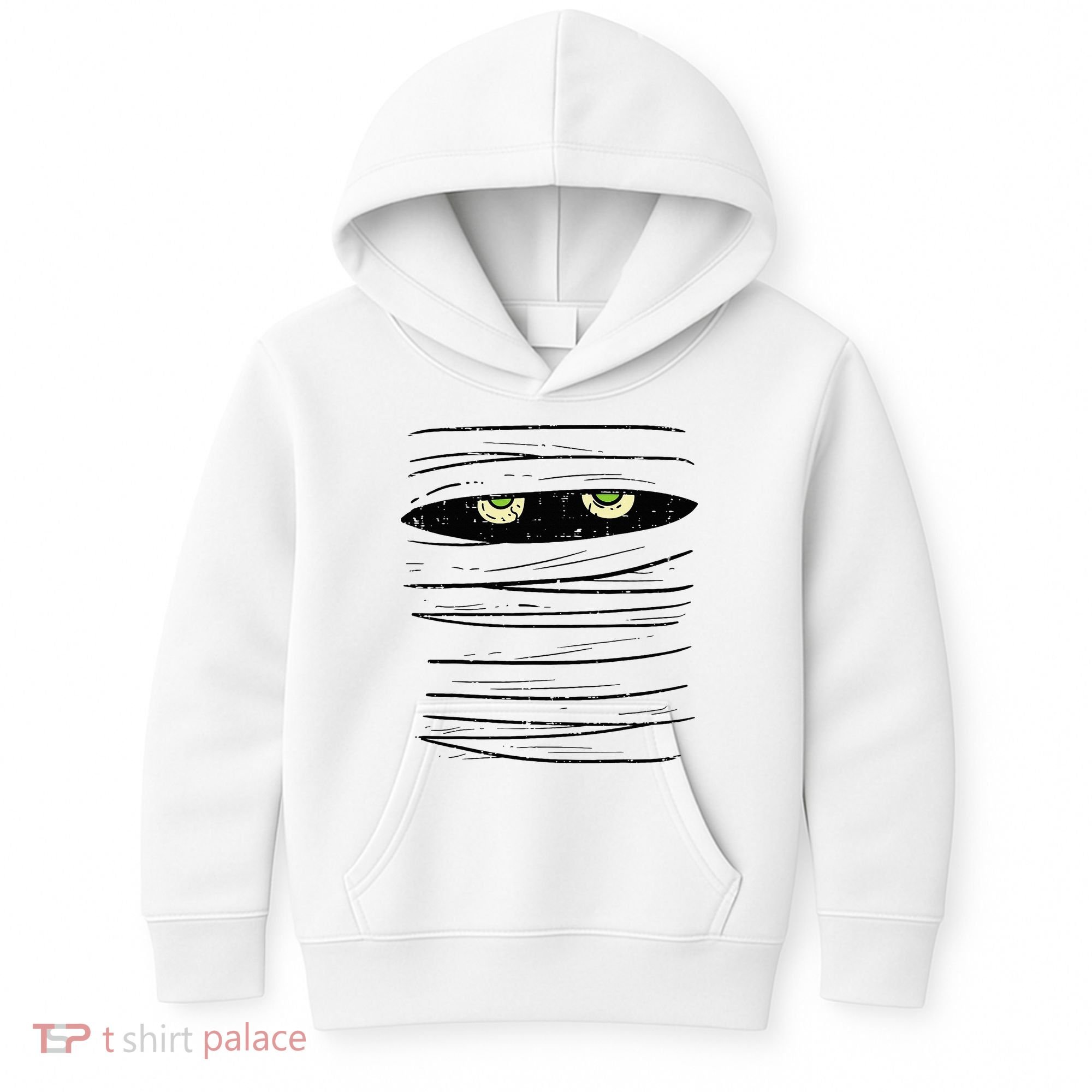 Mummy Wrap Eyes Costume Funny Scary Halloween Kids Hoodie