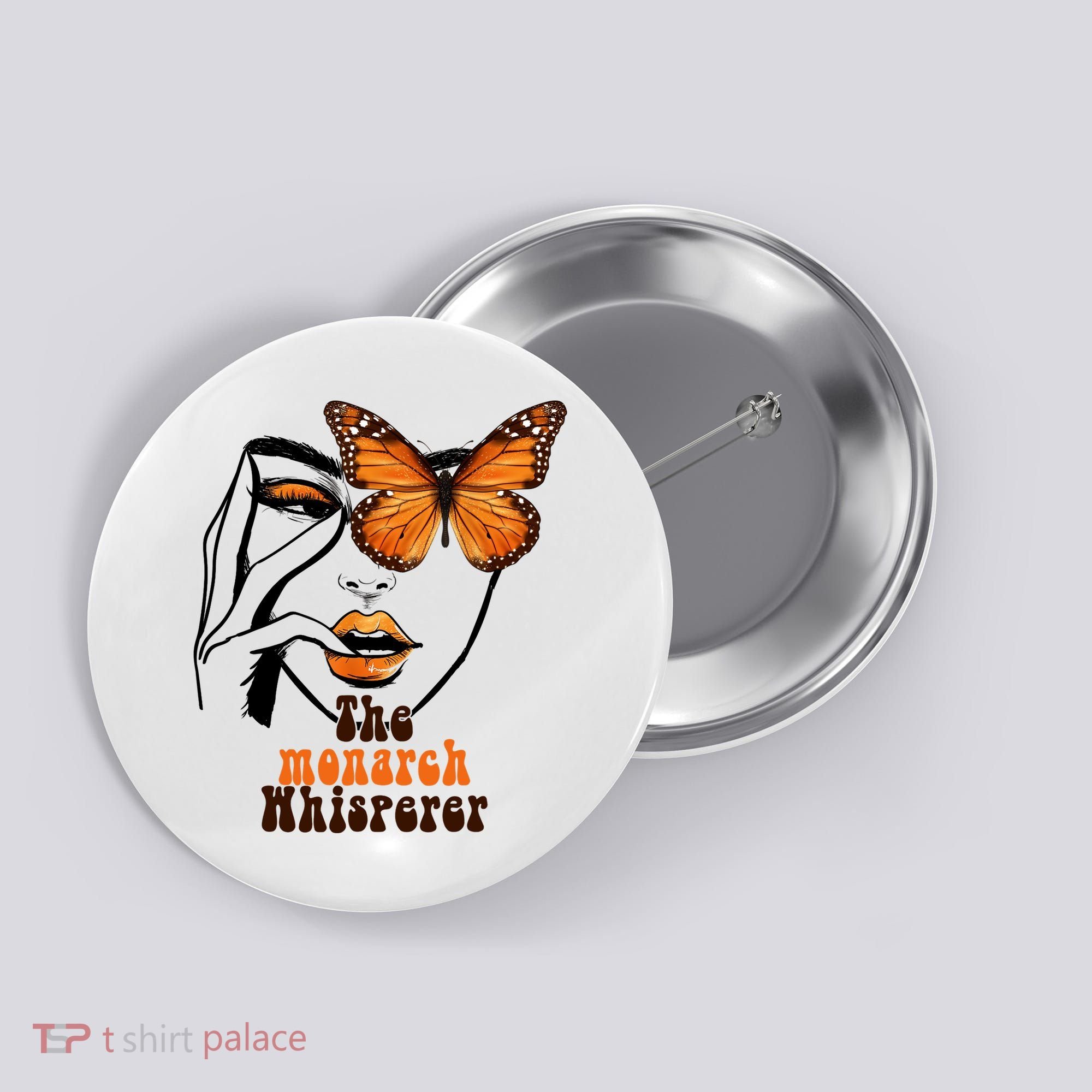 Monarch Whisperer Endangered Butterfly Nature Lover Button