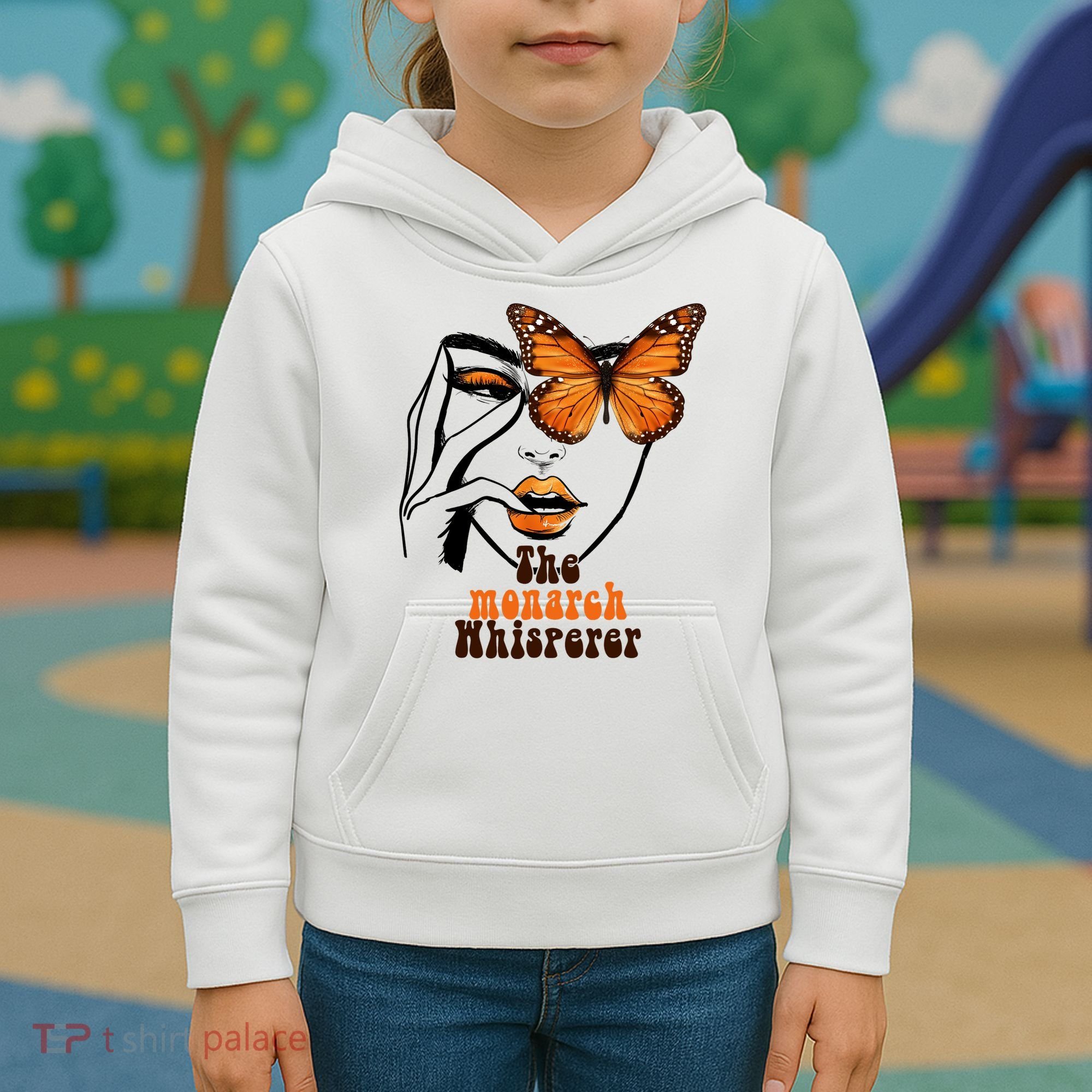 Monarch Whisperer Endangered Butterfly Nature Lover Kids Hoodie