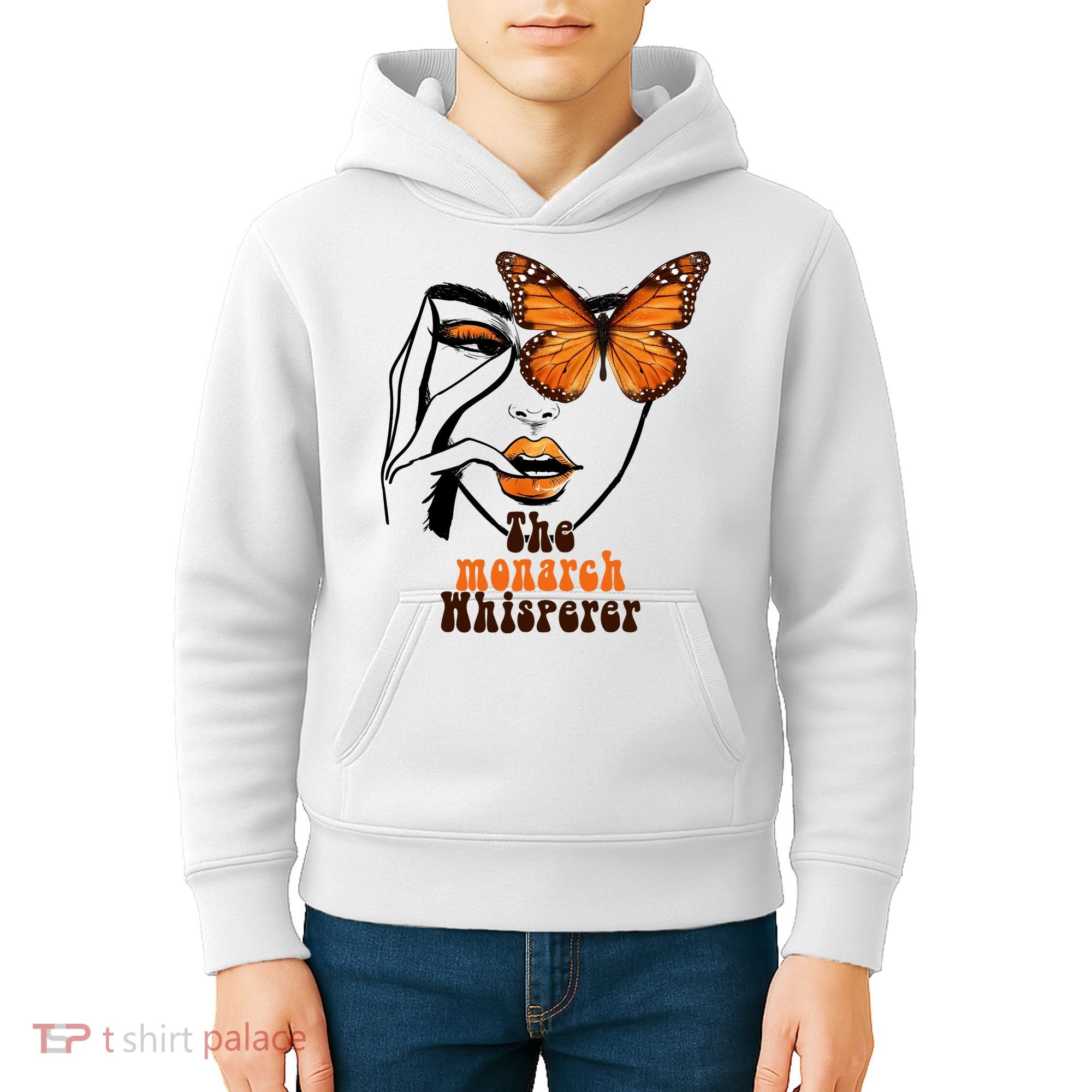 Monarch Whisperer Endangered Butterfly Nature Lover Kids Hoodie