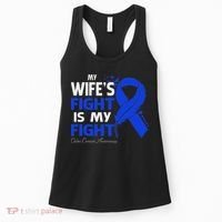 My Wife's Fight Is My Fight Colon Cancer Awareness Feather Women's Tank Top thumb 0