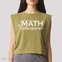 Math Whisperer Funny Math Teacher Teaching Gift Garment-Dyed Women's Muscle Tee thumb 2