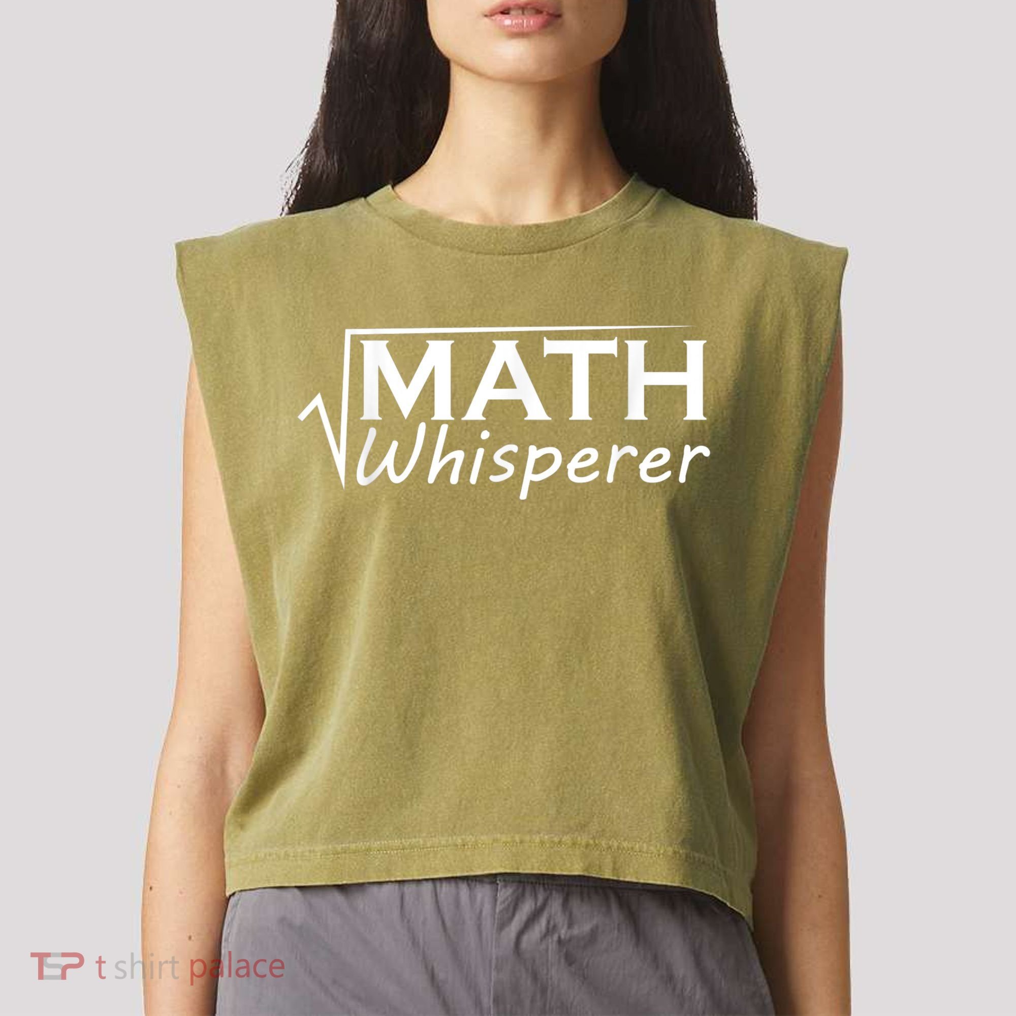 Math Whisperer Funny Math Teacher Teaching Gift Garment-Dyed Women's Muscle Tee