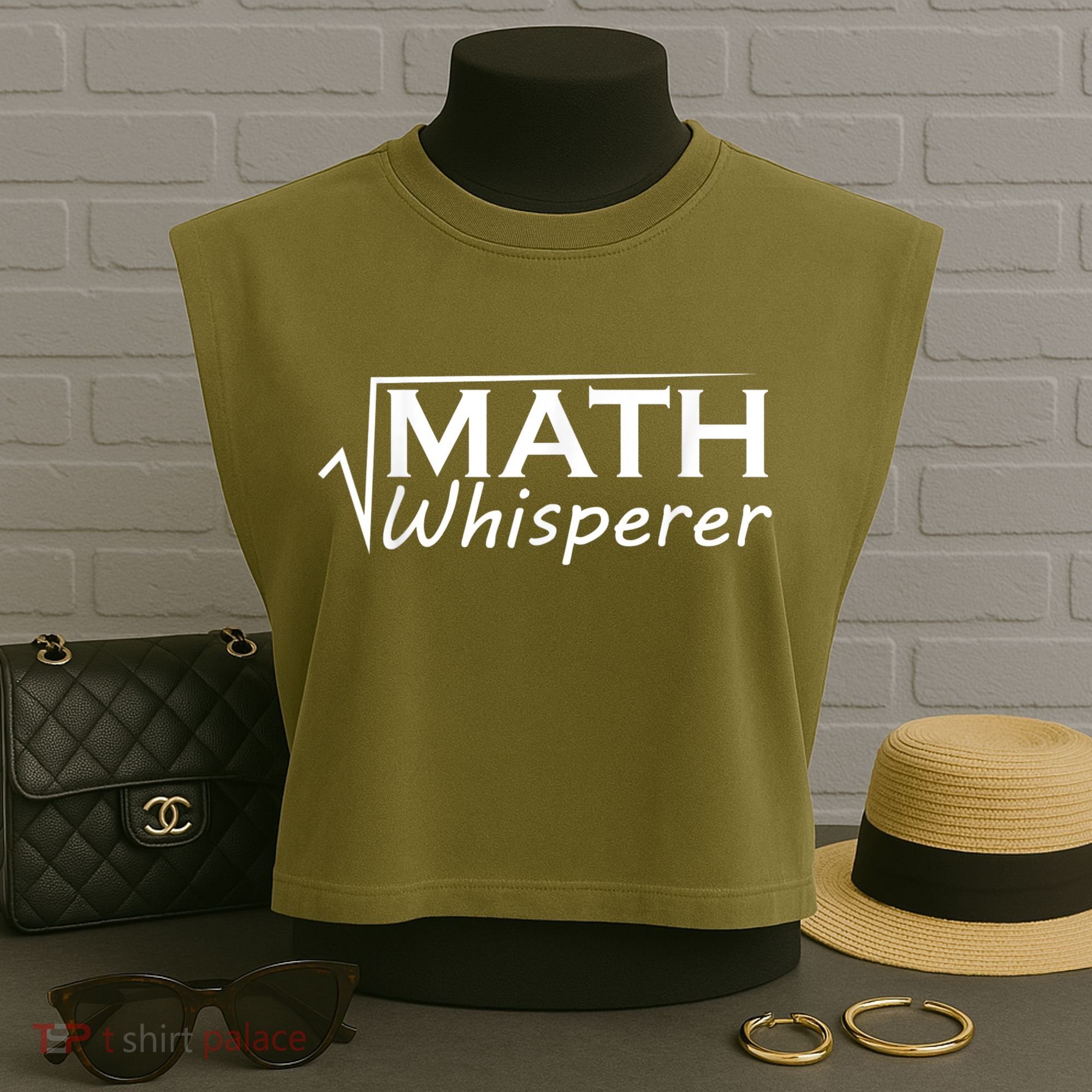 Math Whisperer Funny Math Teacher Teaching Gift Garment-Dyed Women's Muscle Tee
