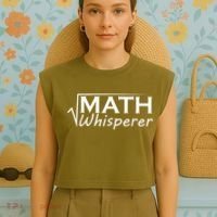 Math Whisperer Funny Math Teacher Teaching Gift Garment-Dyed Women's Muscle Tee thumb 4